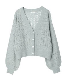 earth music&ecology 透かし編みテープヤーンカーディガン
