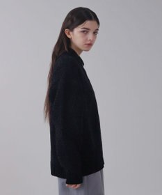 WEGO 【ユニセックス着用ITEM】ベロアモールワンポイントZIPカーディガン