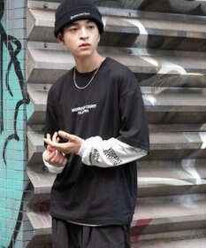 WEGO 【ユニセックス着用ITEM/2点SET】アクセ付きグラフィックアンサンブルT（LS）