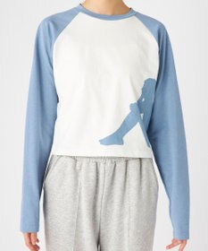 OP／FILA 【Kappa】ショート丈 シルエットロゴ ラグランロンT