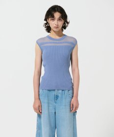 GRACE CONTINENTAL リブシアーニットトップ