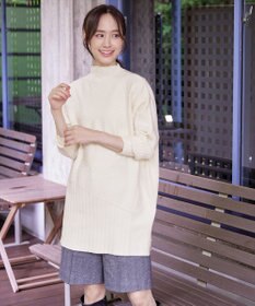 Tiaclasse 【新色追加・洗える】ランダムリブ編みドルマンニットチュニック