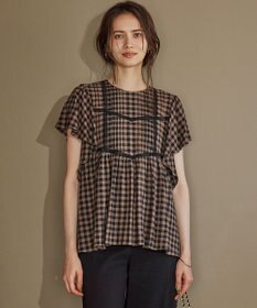 23区 【SLOW/一部店舗限定】ブライトリネン デザイン ブラウス