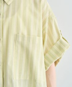 Green Parks 綿麻混５分袖ターンバックシャツ