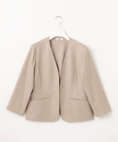 J.PRESS LADIES 【セットアップ対応・洗える・UVケア・速乾】 OXIJEWELストレッチ ノーカラー ジャケット