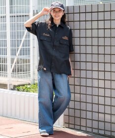 WEGO 【ユニセックス着用ITEM】刺繍ロゴツイルワークシャツ