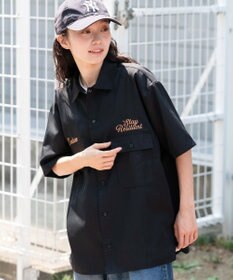 WEGO 【ユニセックス着用ITEM】刺繍ロゴツイルワークシャツ