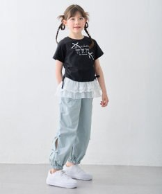 ANY KIDS 【洗濯機可能】ドロスト 裾リボンTシャツ