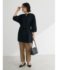 Green Parks 綿麻混イージーテーパードパンツ