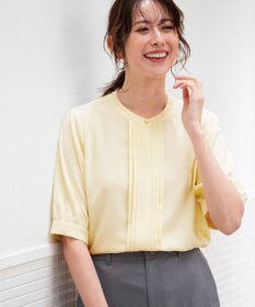 ANY SIS バンドカラーフロントタック ブラウス