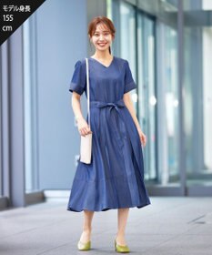 Tiaclasse デニムフレアワンピース