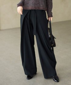自由区 【SHIHOさん着用】フロントディテールラップワイド パンツ ブラックⅡ