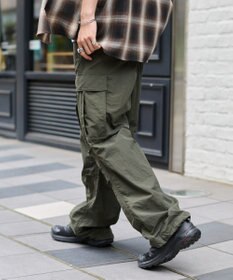 WEGO 【ウエストゴム/MLサイズ展開】ナイロンイージーカーゴパンツ