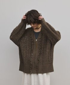 GRACE CONTINENTAL zipミドルニットカーディガン