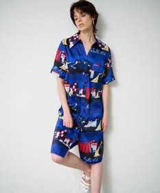 GRACE CONTINENTAL マリンプリントシャツドレス