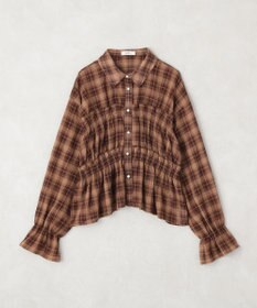 earth music&ecology シャーリングチェックシャツ