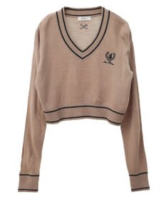 earth music&ecology キャットロゴショートニットプルオーバー