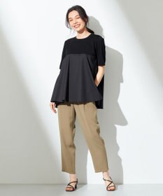 #Newans 【洗える】ジョーゼットテーパードパンツ