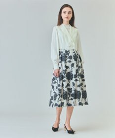 GRACE CONTINENTAL フラワージャガードテーラードレス