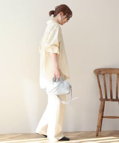 AMERICAN HOLIC 【WEB限定】イージーケアバックギャザーリボンシャツ