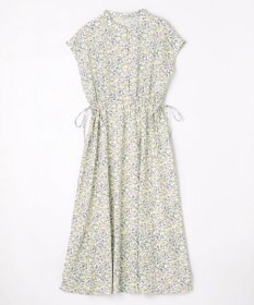 ANY 【洗濯機可能】サイドリボンフラワープリント ワンピース