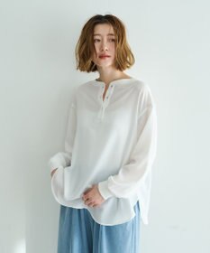 YECCA VECCA 2wayリブMIXジョーゼットブラウス