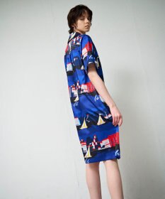 GRACE CONTINENTAL マリンプリントシャツドレス