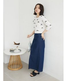 Green Parks ・ＡＮＤ　ＳＥＡＲＣＨ　メニーリボン５分袖ニット