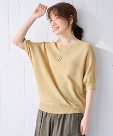 ANY 【洗濯機可/UVカット/アンチピリング】ハーフスリーブガーターニット