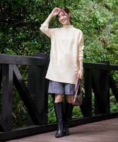 Tiaclasse 【新色追加・洗える】ランダムリブ編みドルマンニットチュニック