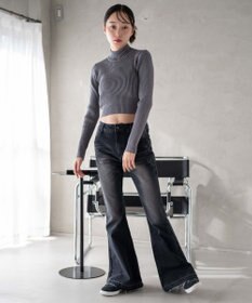 WEGO リブハイネックショートニット