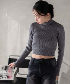 WEGO リブハイネックショートニット