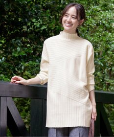 Tiaclasse 【新色追加・洗える】ランダムリブ編みドルマンニットチュニック