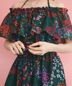 GRACE CONTINENTAL ボタニカルプリントワンピース