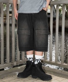 WEGO スウィッチングデニムカーゴショーツ