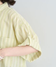 Green Parks 綿麻混５分袖ターンバックシャツ