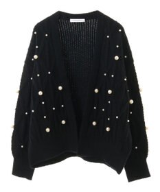 Green Parks パール付ケーブルニットカーディガン