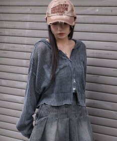 WEGO ヴィンテージウォッシュメッシュパーカー