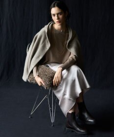 23区 L 【洗える/吊り干しOK】ヴィスコースストレッチ ドルマンスリーブ ラメ ニット