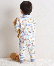 MIKI HOUSE HOT BISCUITS 【80-120cm】 リゾートビーンズ 腹巻き付き タック天竺素材 長袖パジャマ