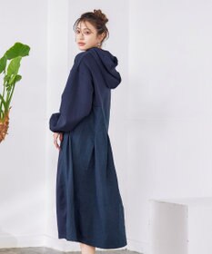 Tiaclasse 【洗える】ダンボール切替パーカーワンピース