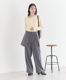 earth music&ecology アシメネックリブプルオーバー