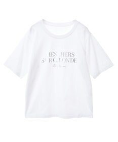 Green Parks 箔プリントフェミニンロゴＴシャツ