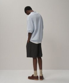 ATON COTTON WASHI KNIT | ハーフスリーブポロセーター - UNISEX