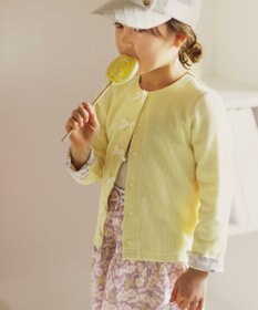 ANY KIDS スナップボタン リボン カーディガン