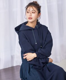 Tiaclasse 【洗える】ダンボール切替パーカーワンピース