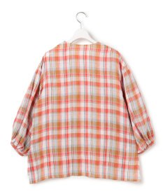 23区 【先行予約】LIBECOリネン チェック ボリュームスリーブ ブラウス