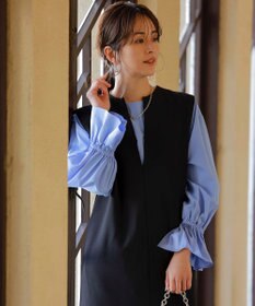 UNFILO 【洗える/吸水速乾】イージーケア キャンディスリーブ ブラウス