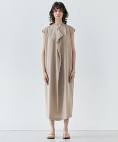 BEIGE， 【洗える】FLEUR / フロントドレープノースリーブドレス