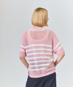 GRACE CONTINENTAL ワッフルボーダートップ